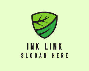 Organic Leaf Shield logo design