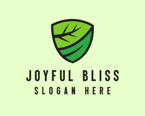 Organic Leaf Shield logo design