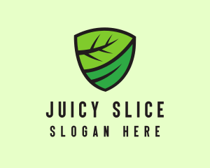 Organic Leaf Shield logo design