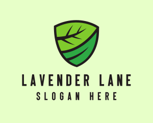 Organic Leaf Shield logo design