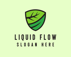 Organic Leaf Shield logo design