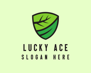 Organic Leaf Shield logo design