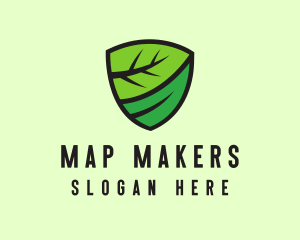 Organic Leaf Shield logo design