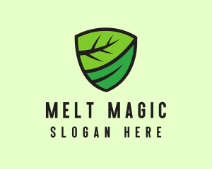 Organic Leaf Shield logo design