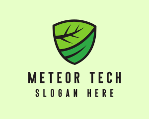 Organic Leaf Shield logo design