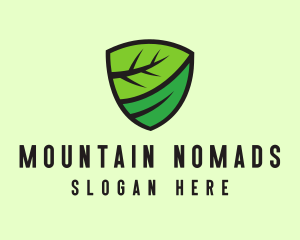 Organic Leaf Shield logo design