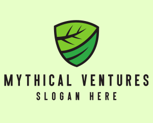 Organic Leaf Shield logo design