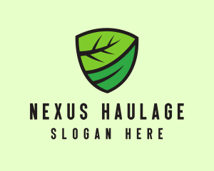 Organic Leaf Shield logo design