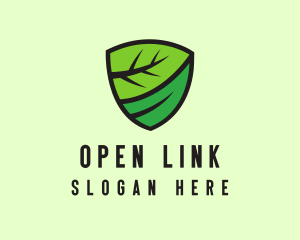 Organic Leaf Shield logo design