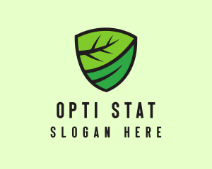 Organic Leaf Shield logo design