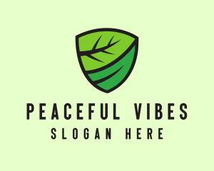 Organic Leaf Shield logo design