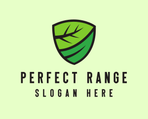 Organic Leaf Shield logo design