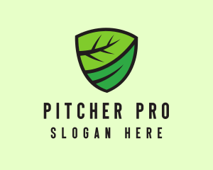 Organic Leaf Shield logo design