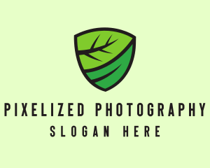 Organic Leaf Shield logo design