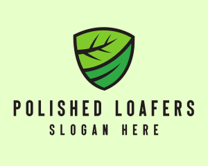 Organic Leaf Shield logo design