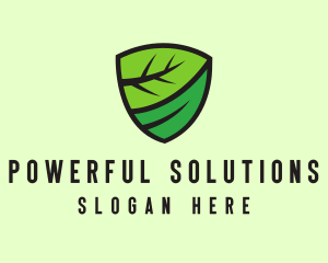 Organic Leaf Shield logo design