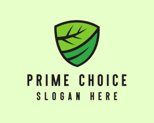 Organic Leaf Shield logo design