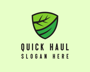 Organic Leaf Shield logo design