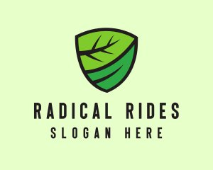 Organic Leaf Shield logo design