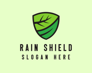 Organic Leaf Shield logo design