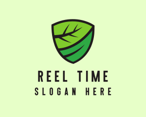 Organic Leaf Shield logo design