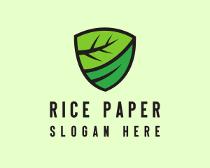 Organic Leaf Shield logo design