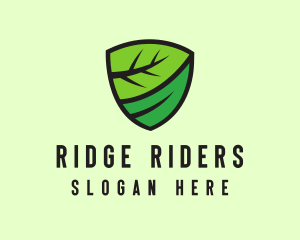 Organic Leaf Shield logo design