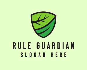 Organic Leaf Shield logo design