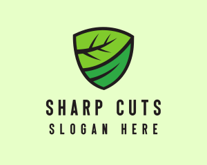 Organic Leaf Shield logo design