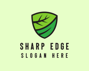 Organic Leaf Shield logo design