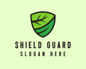 Organic Leaf Shield logo design