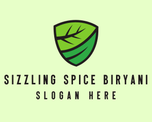 Organic Leaf Shield logo design