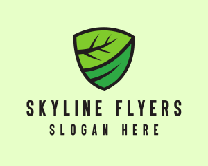 Organic Leaf Shield logo design