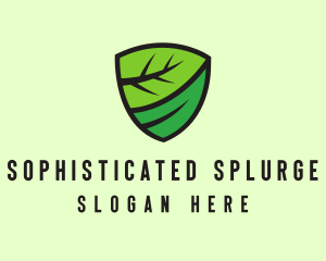 Organic Leaf Shield logo design