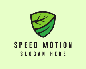 Organic Leaf Shield logo design