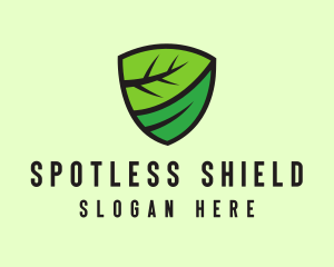 Organic Leaf Shield logo design