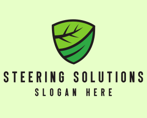 Organic Leaf Shield logo design