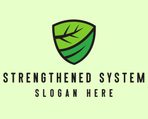 Organic Leaf Shield logo design