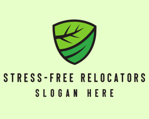 Organic Leaf Shield logo design