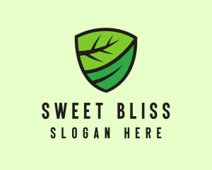 Organic Leaf Shield logo design