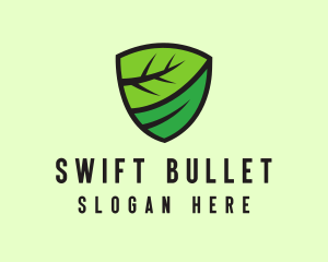 Organic Leaf Shield logo design