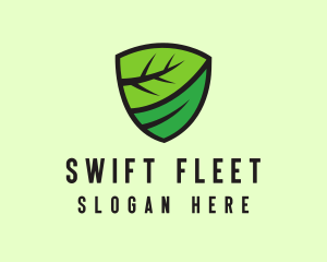 Organic Leaf Shield logo design