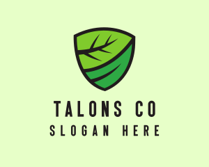 Organic Leaf Shield logo design