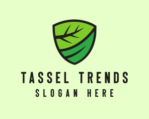 Organic Leaf Shield logo design