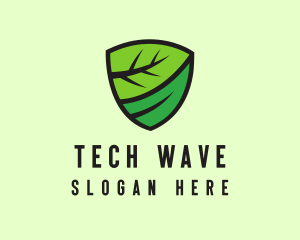 Organic Leaf Shield logo design