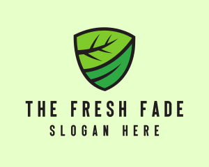 Organic Leaf Shield logo design