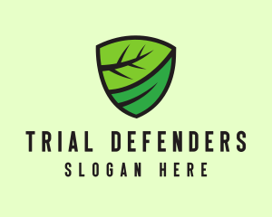 Organic Leaf Shield logo design