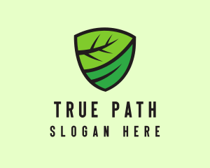 Organic Leaf Shield logo design