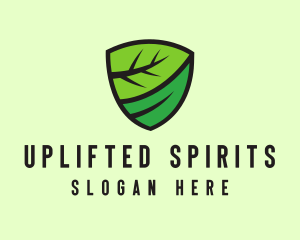 Organic Leaf Shield logo design