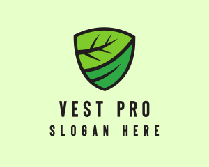 Organic Leaf Shield logo design